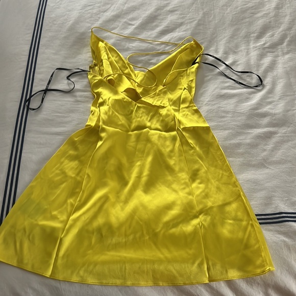 SER.O.YA Leah yellow Silk Mini Slip Dress—- SOLD—— - Picture 5 of 7